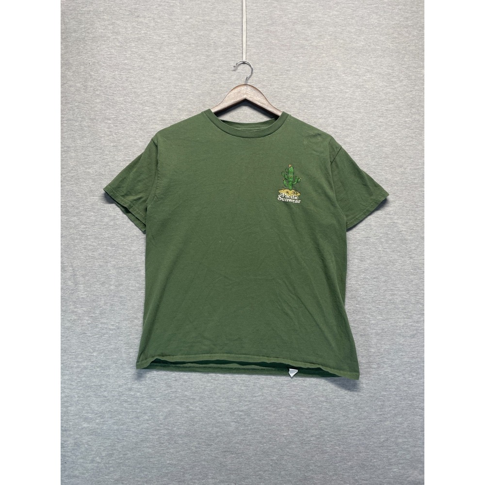 PacSun Los Angeles Men XL Green Graphic Cactus T-Shirt Pacific Sunwear Logo